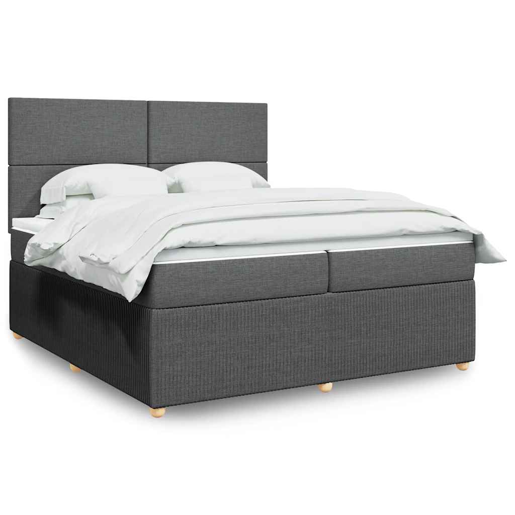 vidaXL Boxspring met matras stof donkerbruin 90x190 cm