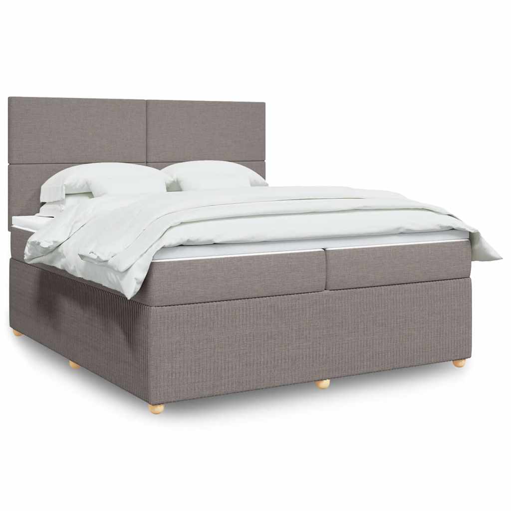vidaXL Boxspring met matras stof donkerbruin 90x190 cm