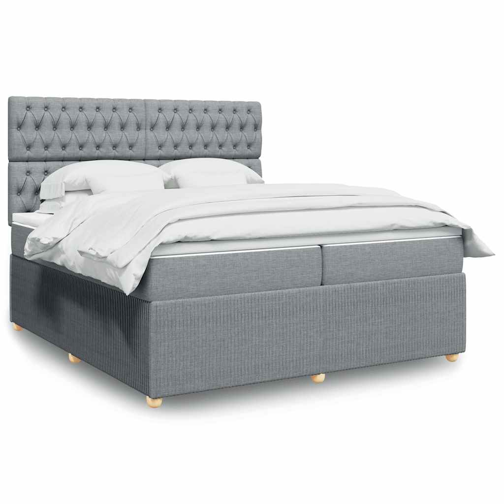 vidaXL Boxspring met matras stof donkerbruin 90x190 cm