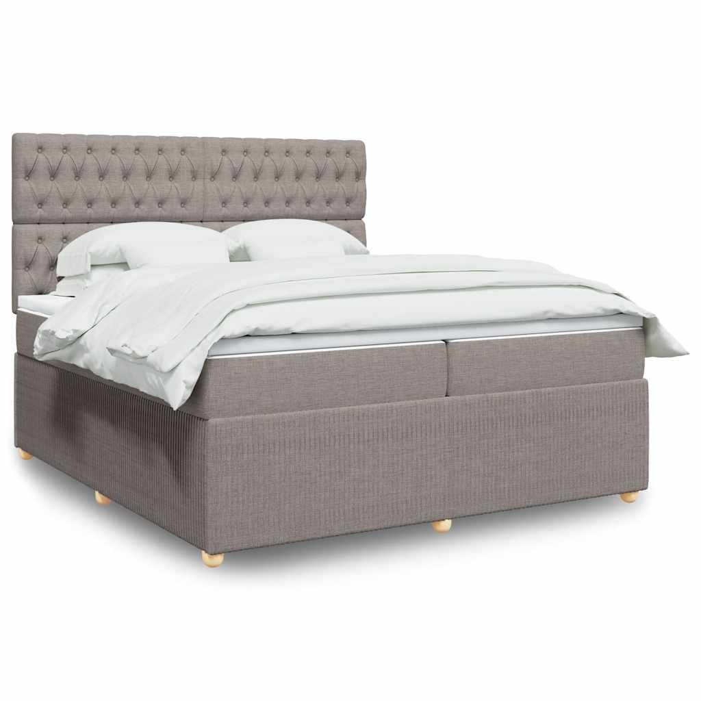 vidaXL Boxspring met matras stof donkerbruin 90x190 cm