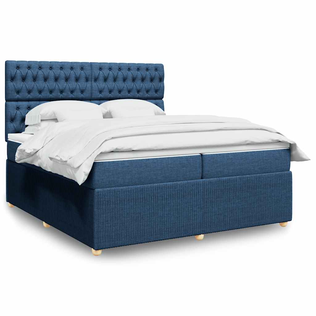 vidaXL Boxspring met matras stof donkerbruin 90x190 cm