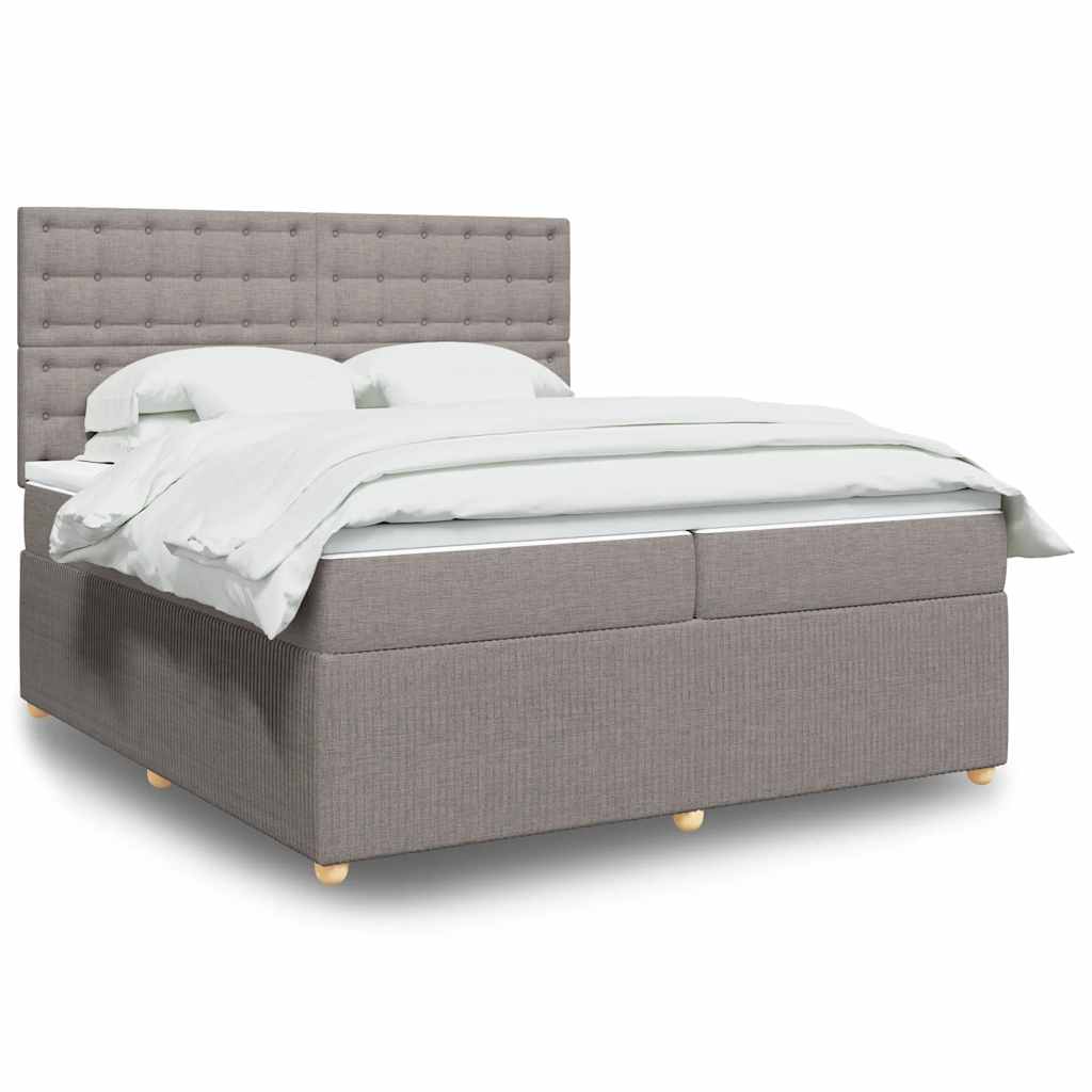 vidaXL Boxspring met matras stof donkerbruin 90x190 cm