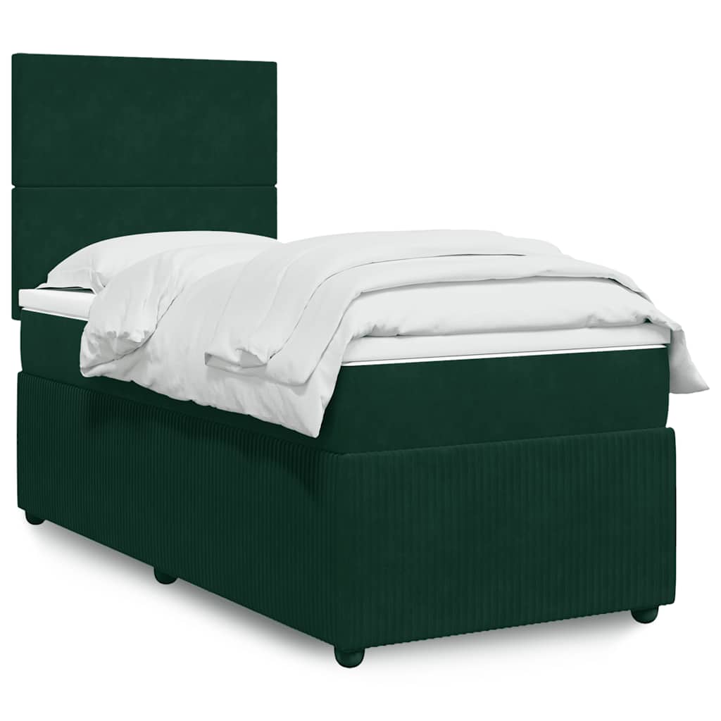 vidaXL Boxspring met matras fluweel donkergrijs 80x200 cm