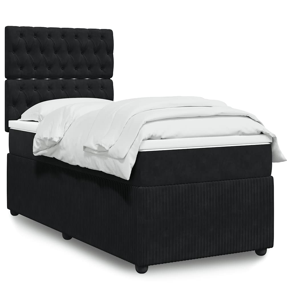 vidaXL Boxspring met matras fluweel donkergrijs 80x200 cm