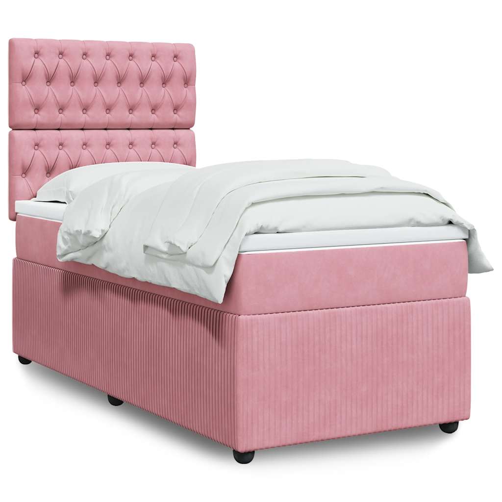 vidaXL Boxspring met matras fluweel donkergrijs 80x200 cm