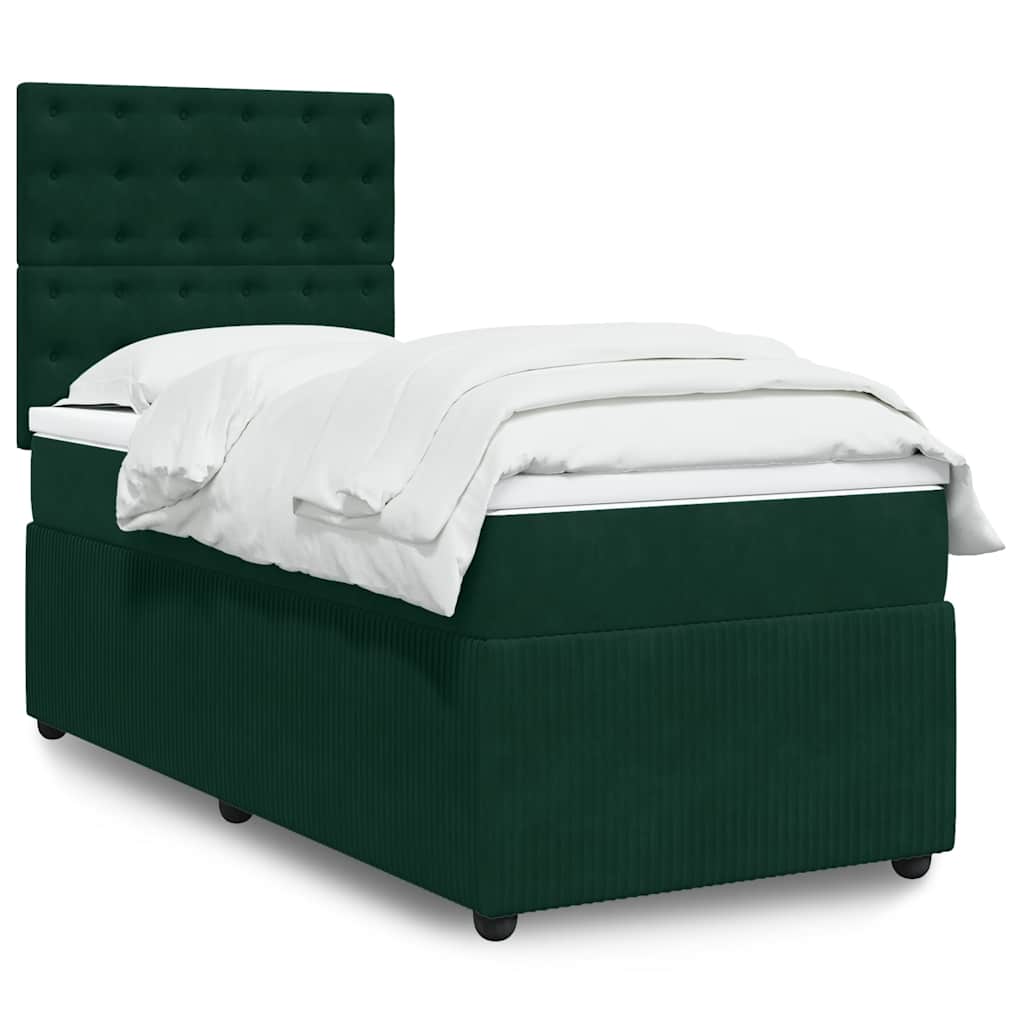 vidaXL Boxspring met matras fluweel donkergrijs 80x200 cm