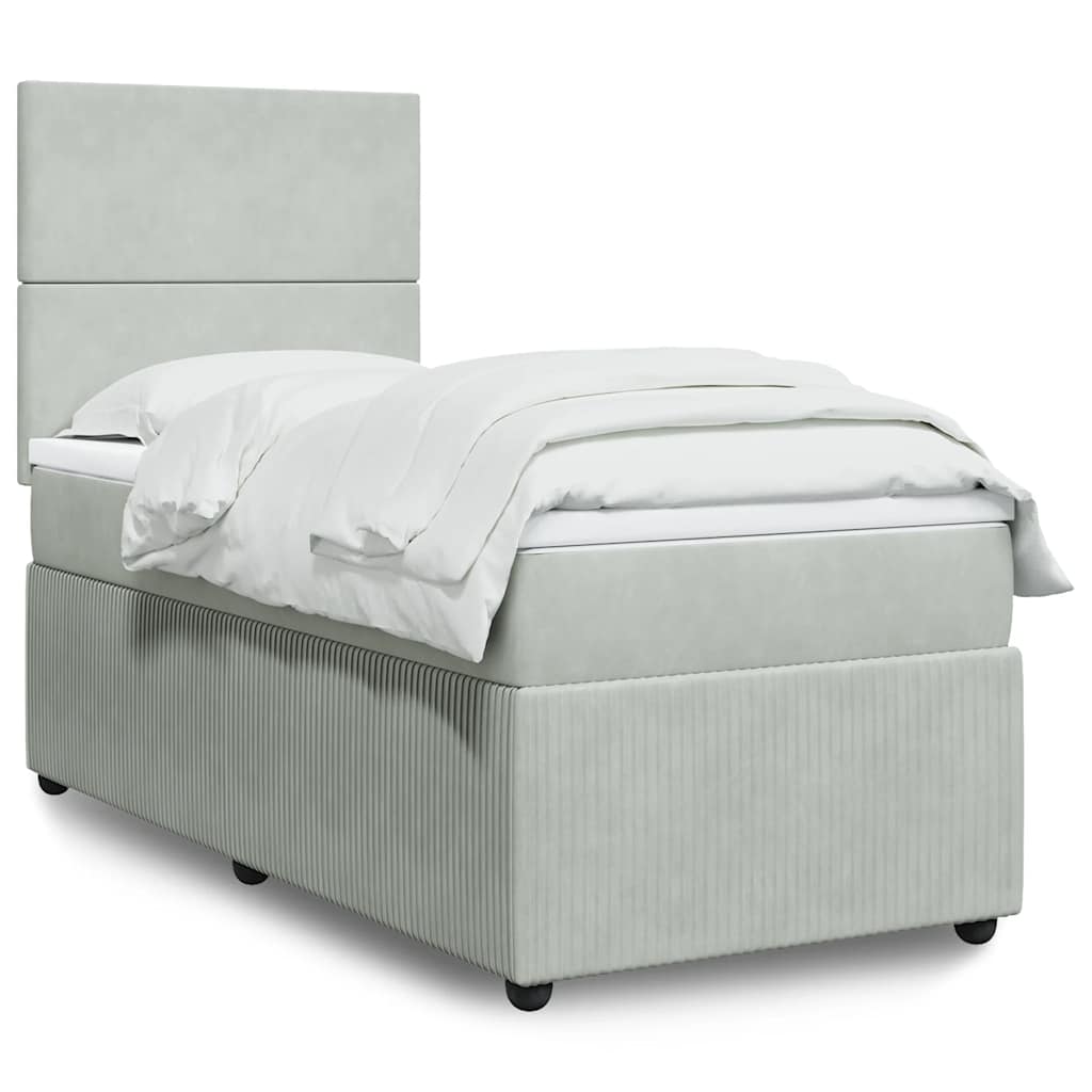 vidaXL Boxspring met matras fluweel donkergrijs 80x200 cm