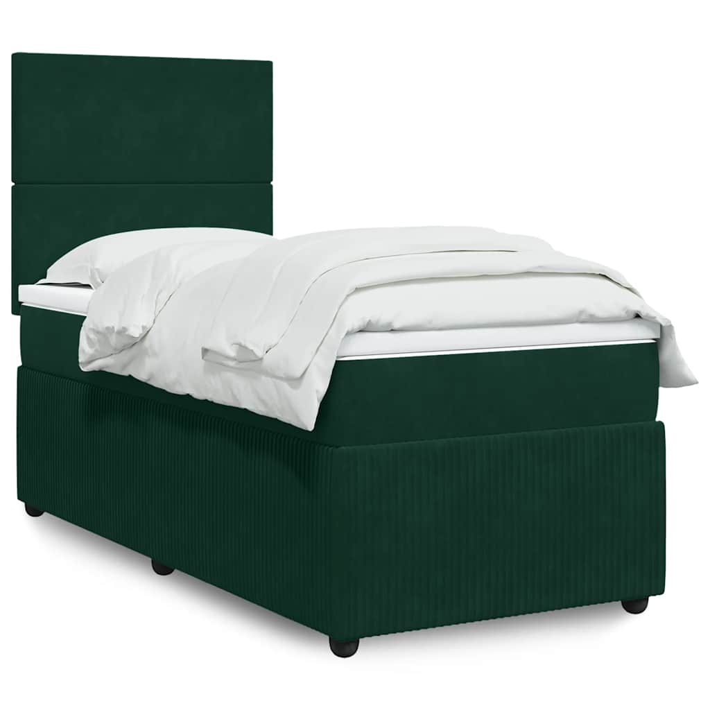 vidaXL Boxspring met matras fluweel donkergrijs 80x200 cm