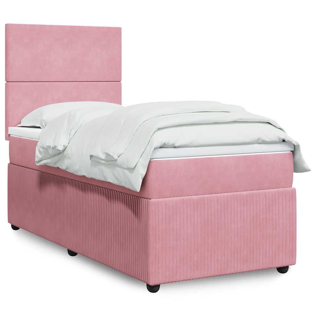 vidaXL Boxspring met matras fluweel donkergrijs 80x200 cm