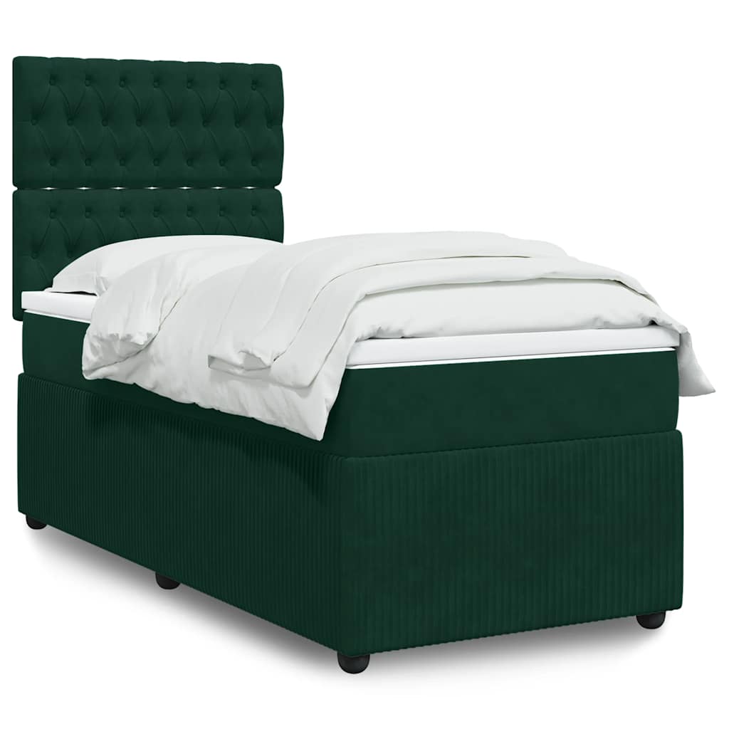 vidaXL Boxspring met matras fluweel donkergrijs 80x200 cm