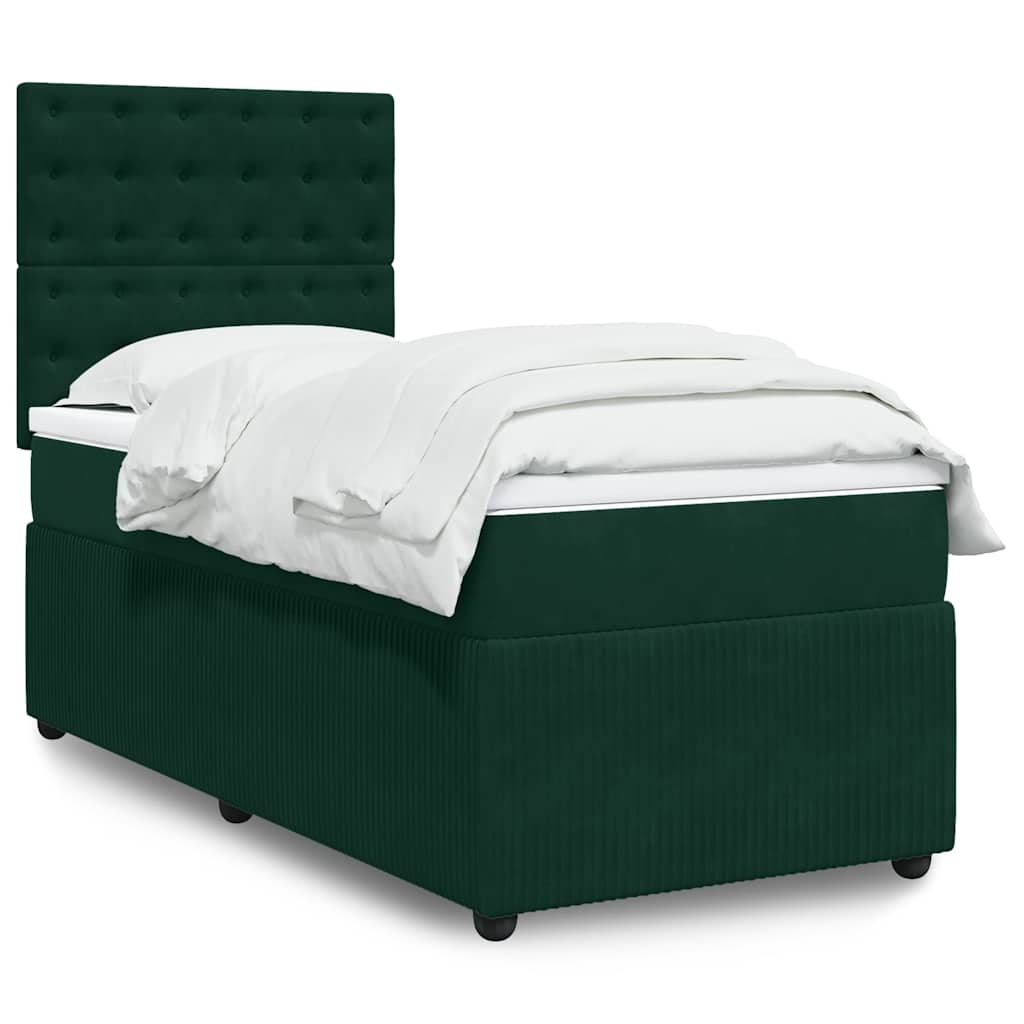 vidaXL Boxspring met matras fluweel donkergrijs 80x200 cm