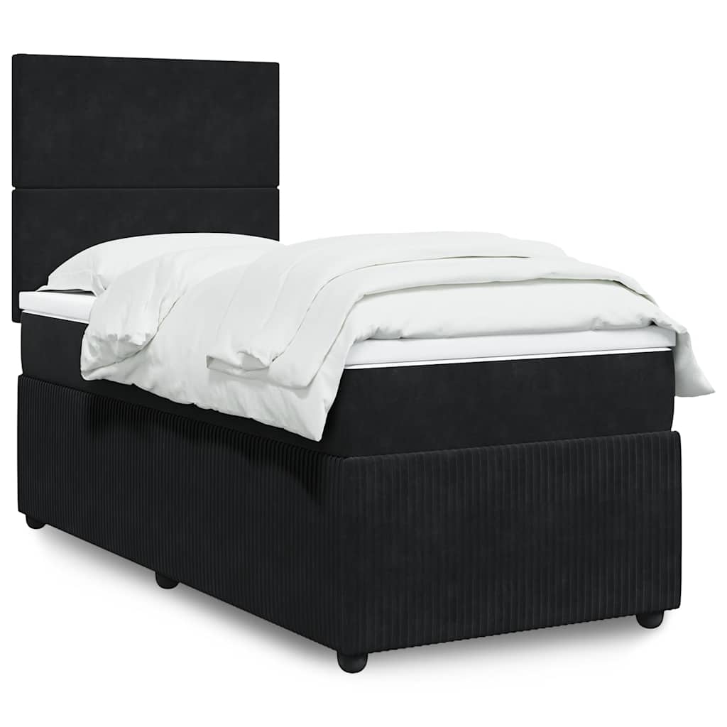 vidaXL Boxspring met matras fluweel donkergrijs 80x200 cm