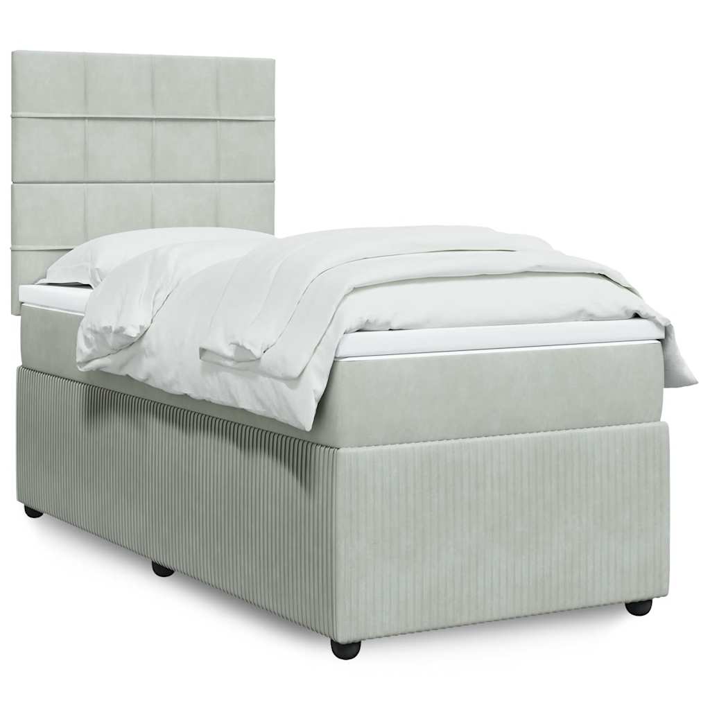 vidaXL Boxspring met matras fluweel donkergrijs 80x200 cm