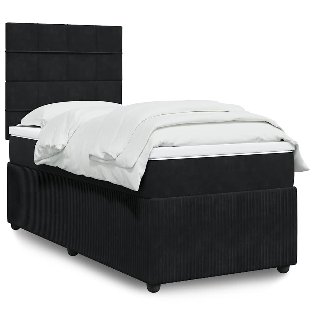 vidaXL Boxspring met matras fluweel donkergrijs 80x200 cm