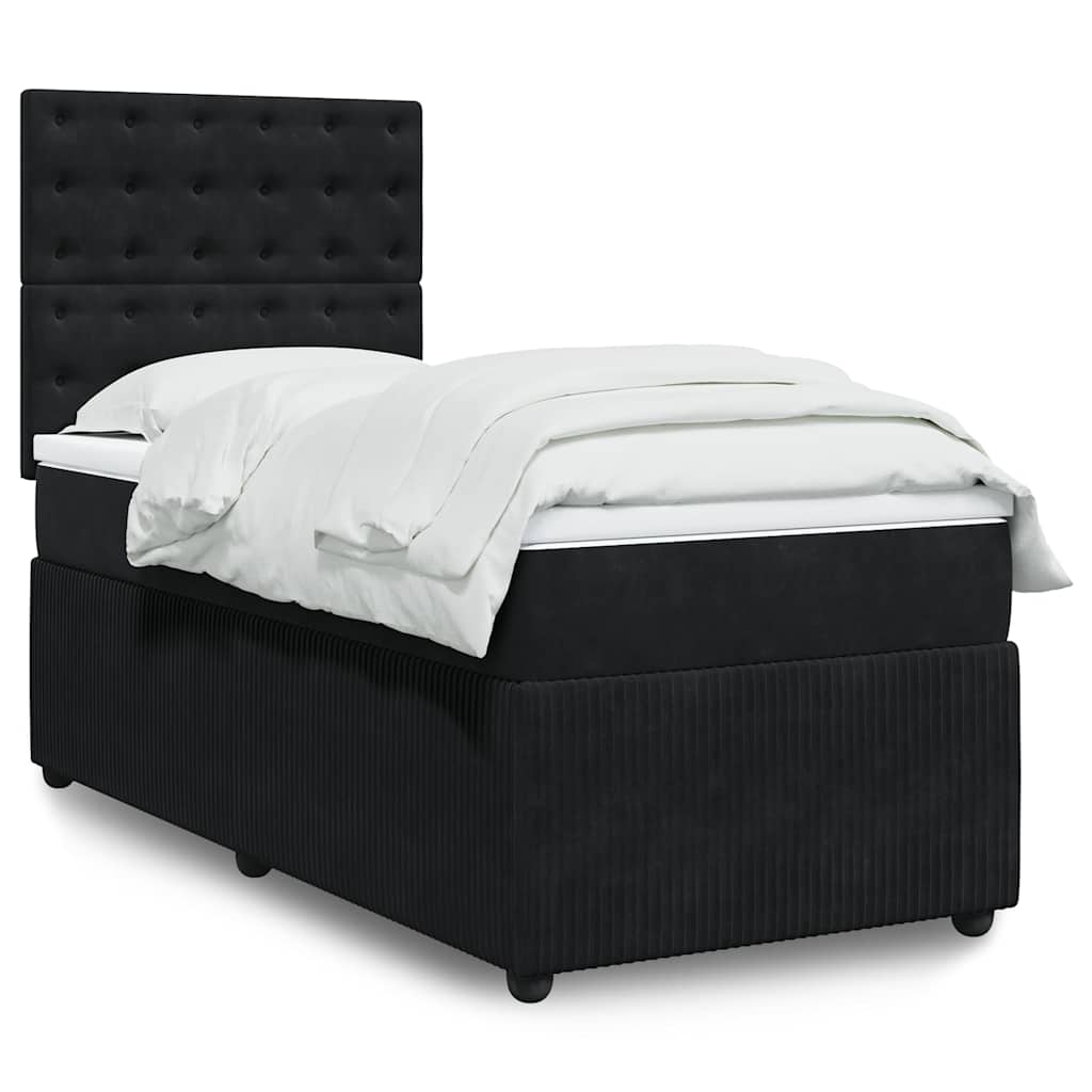 vidaXL Boxspring met matras fluweel donkergrijs 80x200 cm