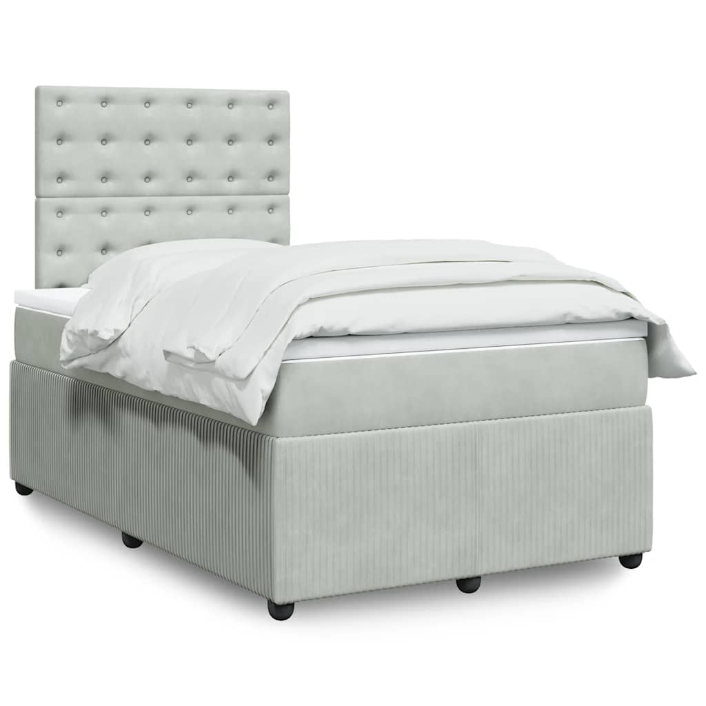 vidaXL Boxspring met matras fluweel donkergrijs 80x200 cm