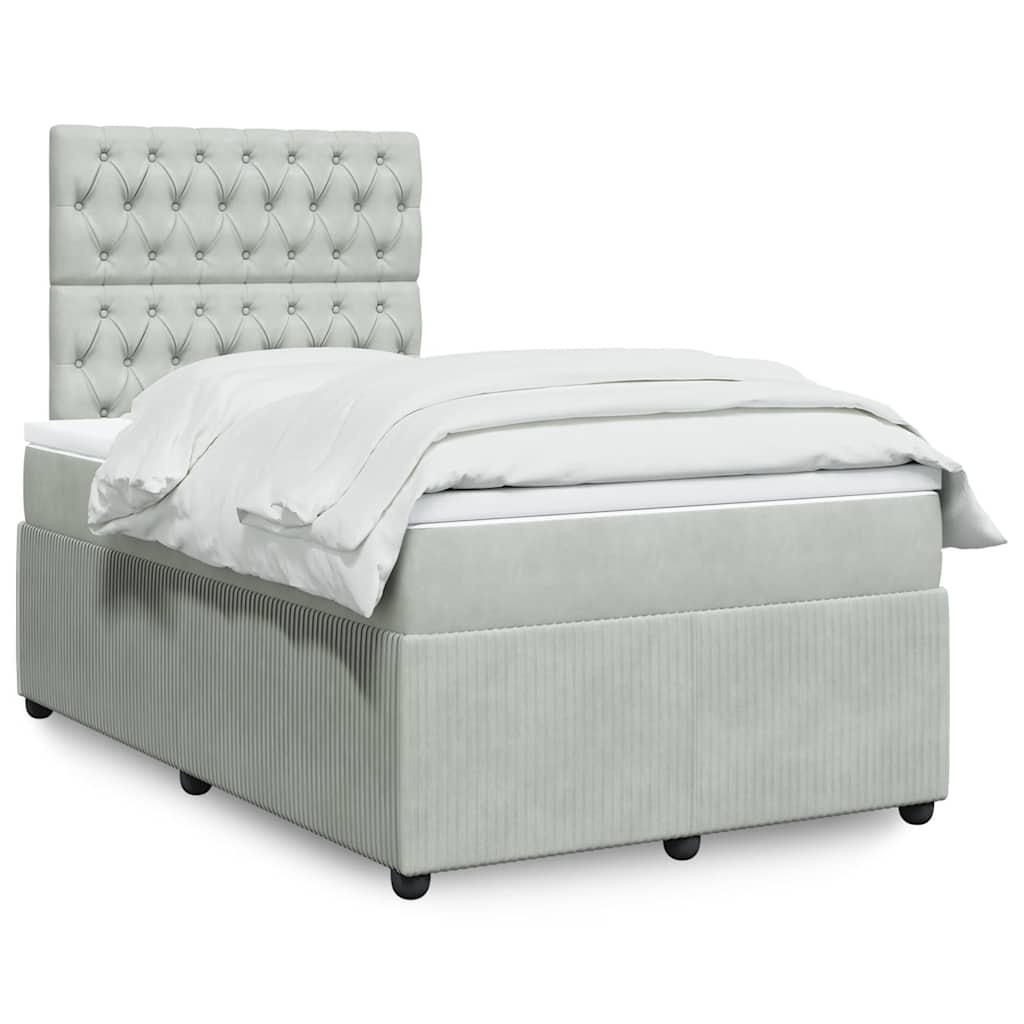 vidaXL Boxspring met matras fluweel donkergrijs 80x200 cm