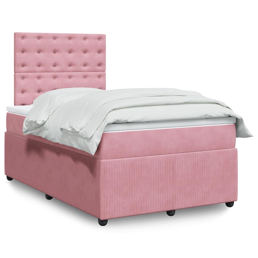 vidaXL Boxspring met matras fluweel donkergrijs 80x200 cm