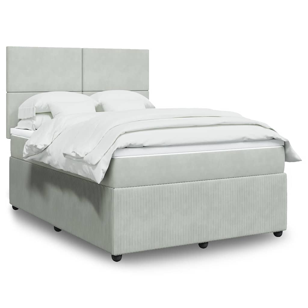 vidaXL Boxspring met matras fluweel donkergrijs 80x200 cm