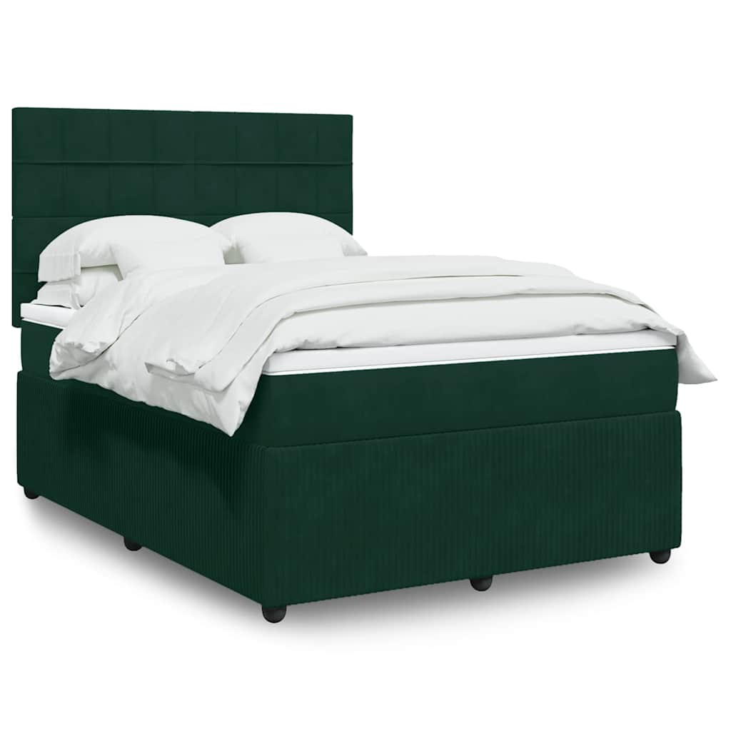 vidaXL Boxspring met matras fluweel donkergrijs 80x200 cm