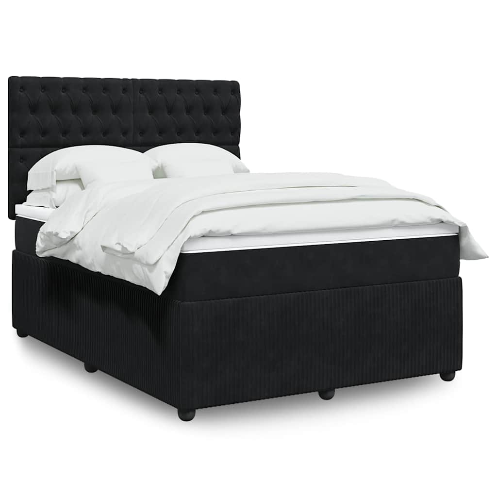 vidaXL Boxspring met matras fluweel donkergrijs 80x200 cm