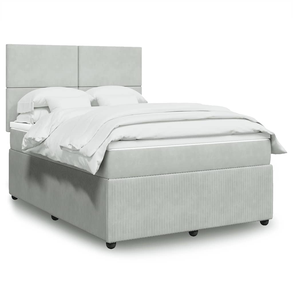 vidaXL Boxspring met matras fluweel donkergrijs 80x200 cm