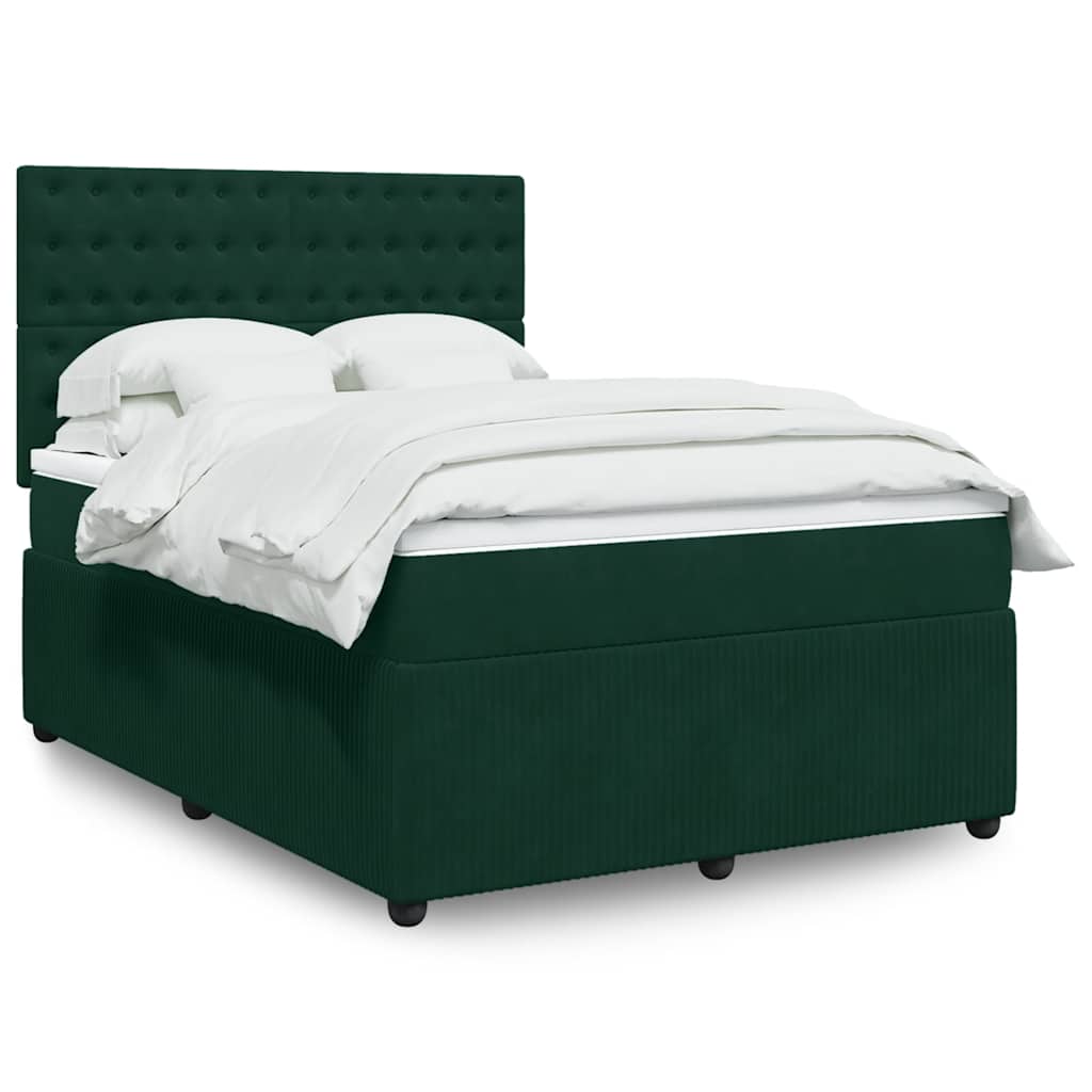 vidaXL Boxspring met matras fluweel donkergrijs 80x200 cm