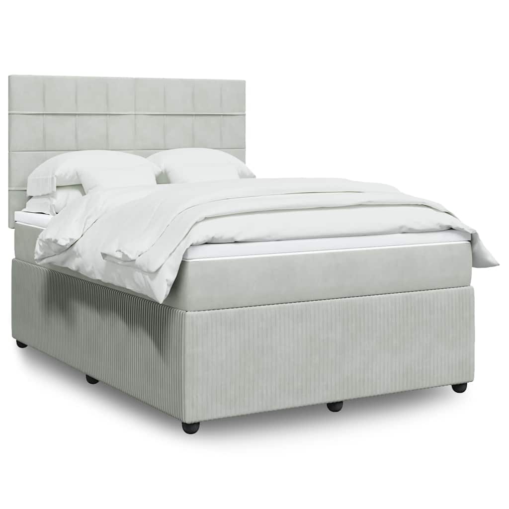 vidaXL Boxspring met matras fluweel donkergrijs 80x200 cm