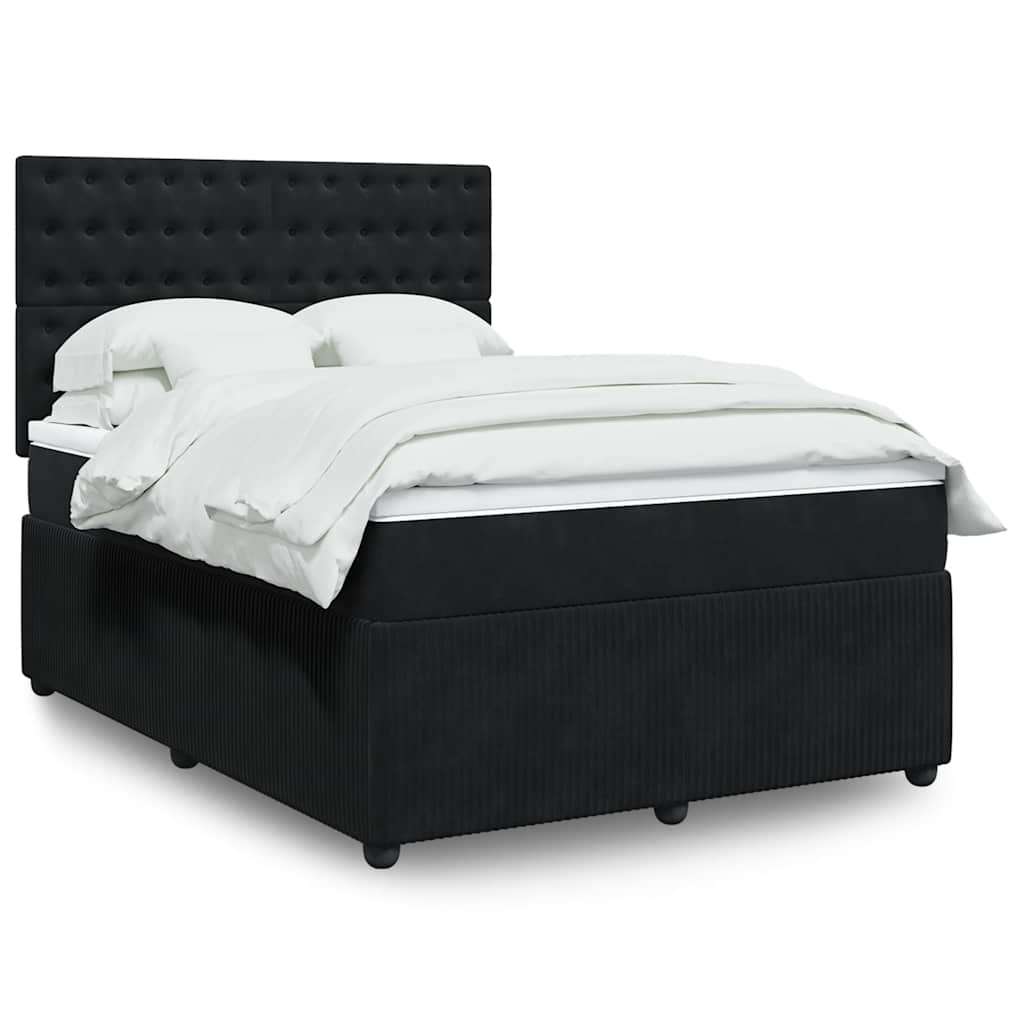 vidaXL Boxspring met matras fluweel donkergrijs 80x200 cm