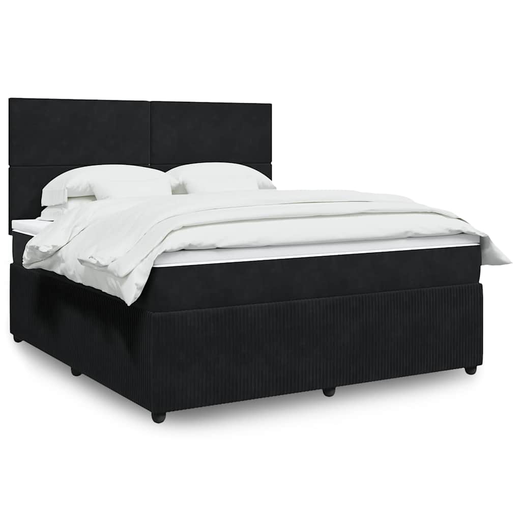 vidaXL Boxspring met matras fluweel donkergrijs 80x200 cm