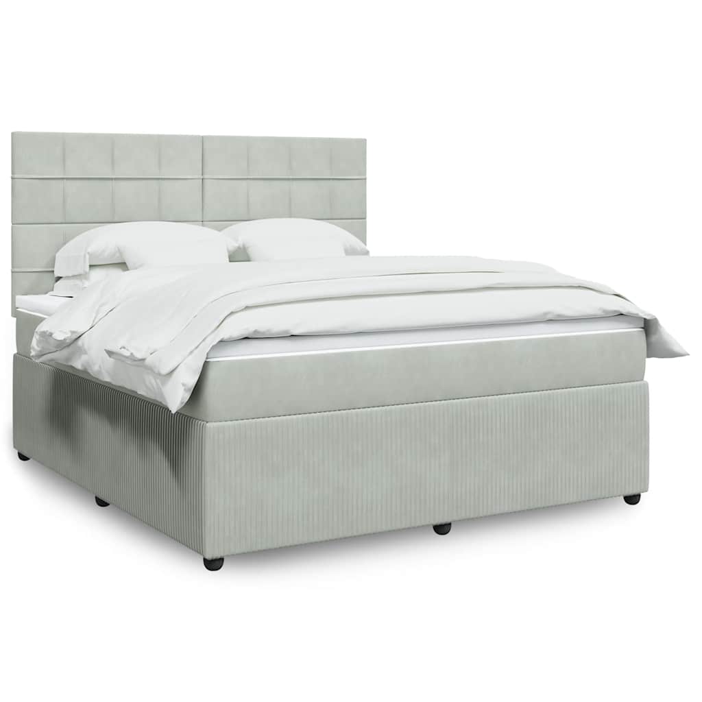 vidaXL Boxspring met matras fluweel donkergrijs 80x200 cm