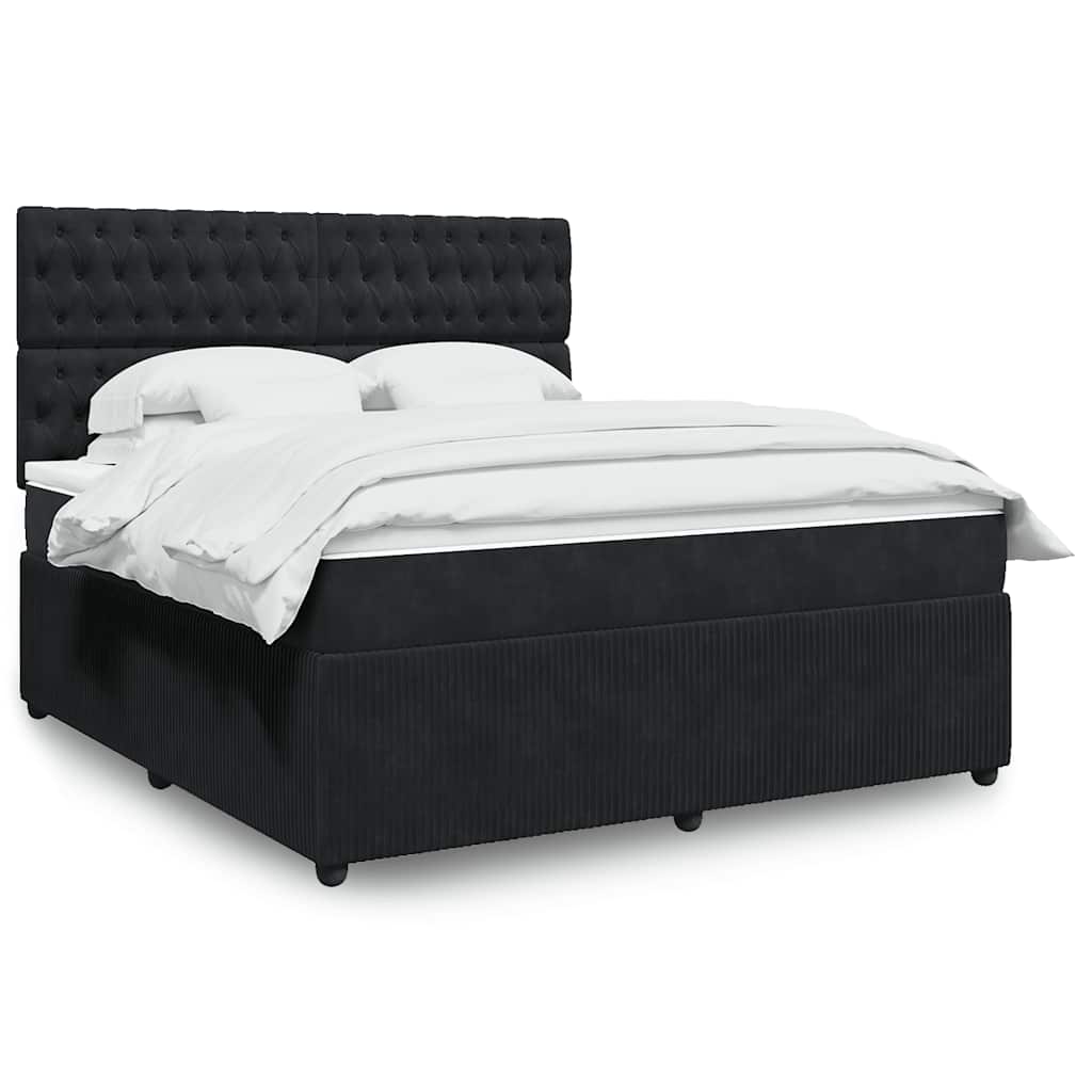 vidaXL Boxspring met matras fluweel donkergrijs 80x200 cm