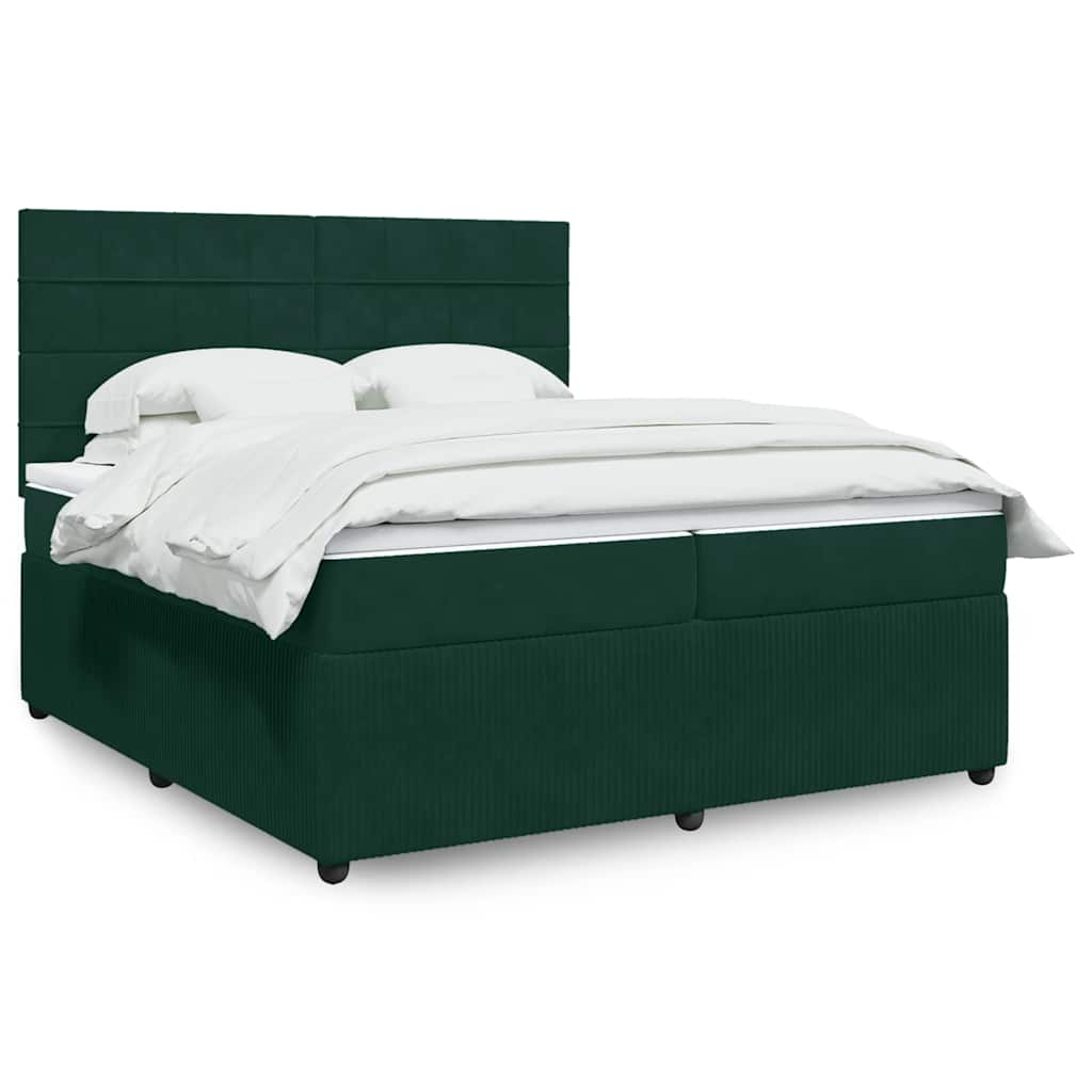 vidaXL Boxspring met matras fluweel donkergrijs 80x200 cm
