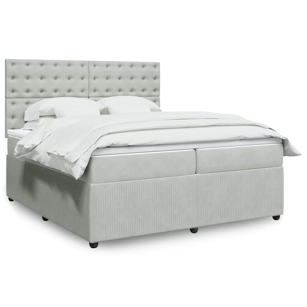 vidaXL Boxspring met matras fluweel donkergrijs 80x200 cm