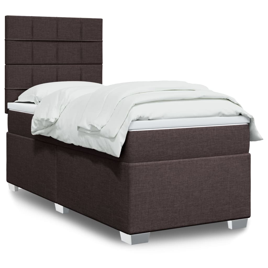 vidaXL Boxspring met matras stof lichtgrijs 90x200 cm