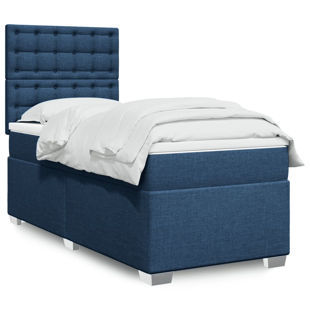 vidaXL Boxspring met matras stof lichtgrijs 90x200 cm