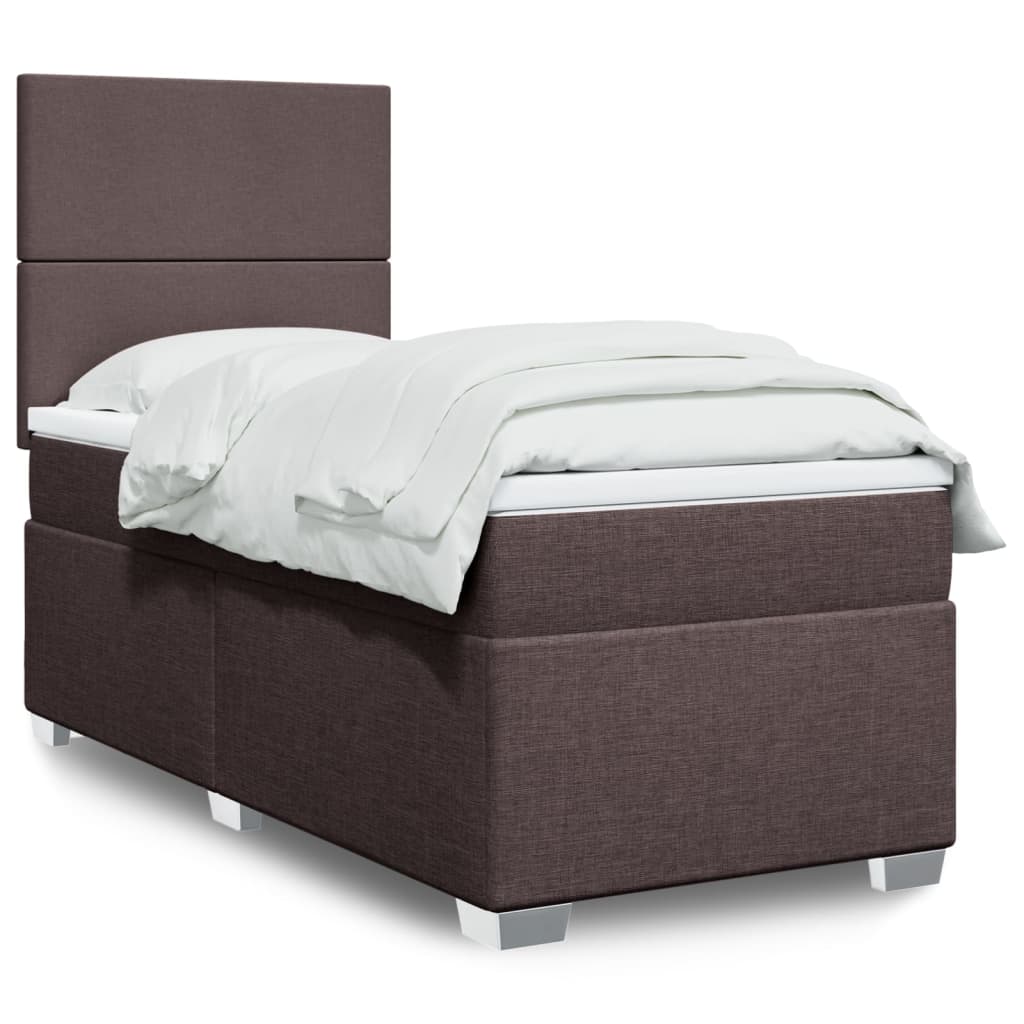 vidaXL Boxspring met matras stof lichtgrijs 90x200 cm