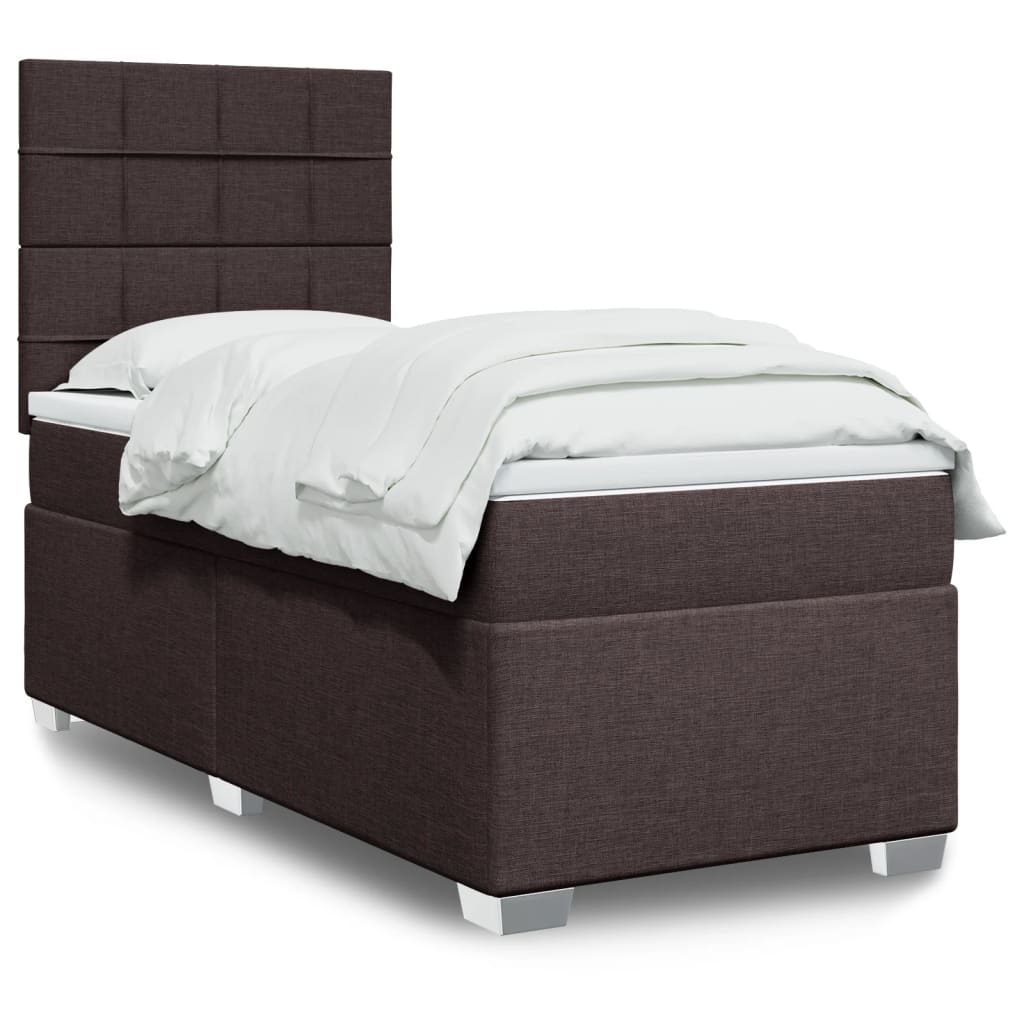 vidaXL Boxspring met matras stof lichtgrijs 90x200 cm