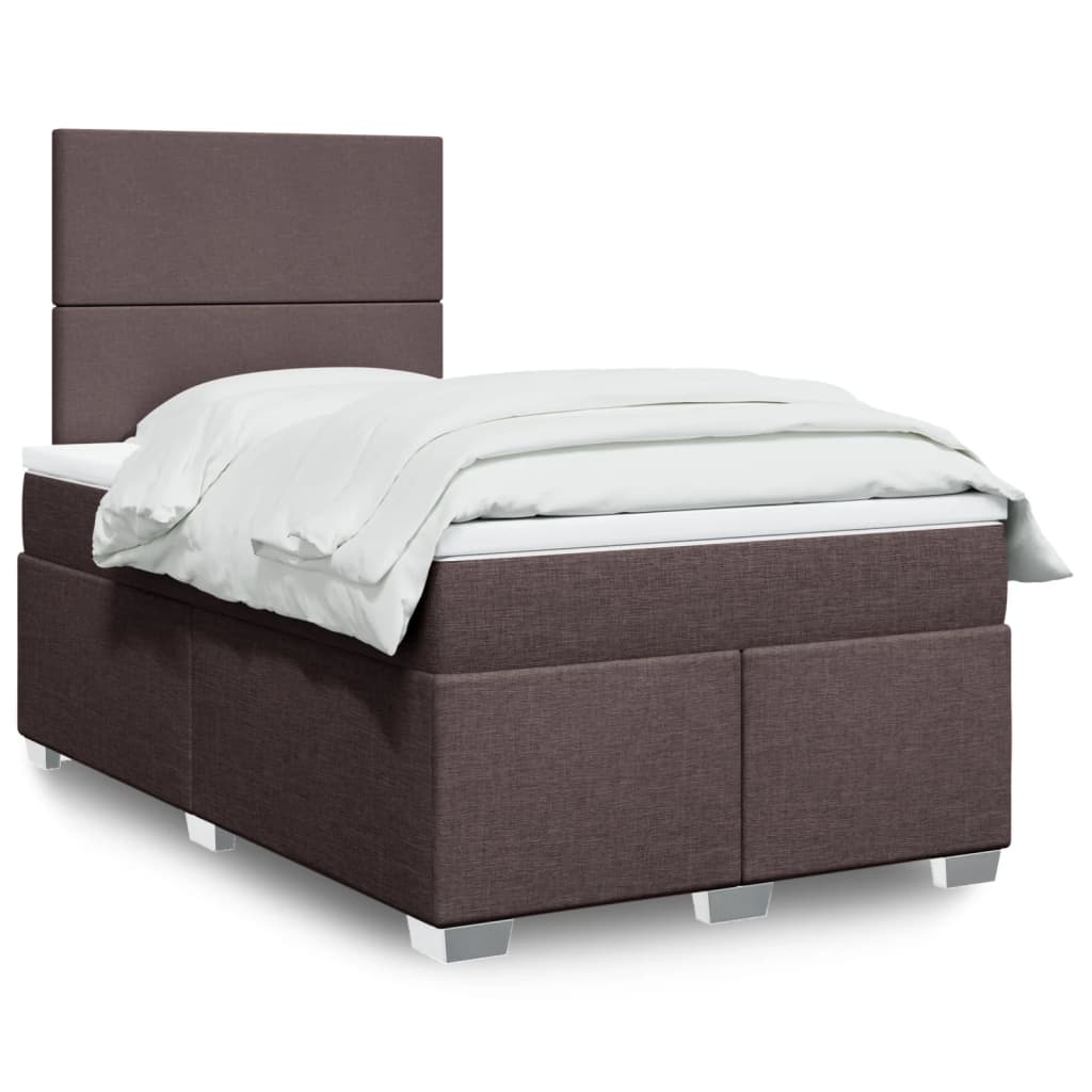 vidaXL Boxspring met matras stof lichtgrijs 90x200 cm