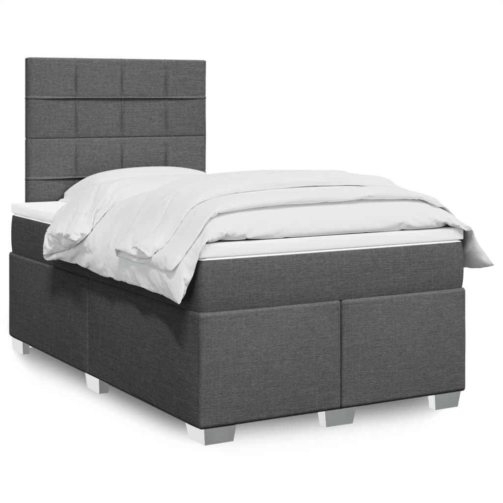 vidaXL Boxspring met matras stof lichtgrijs 90x200 cm
