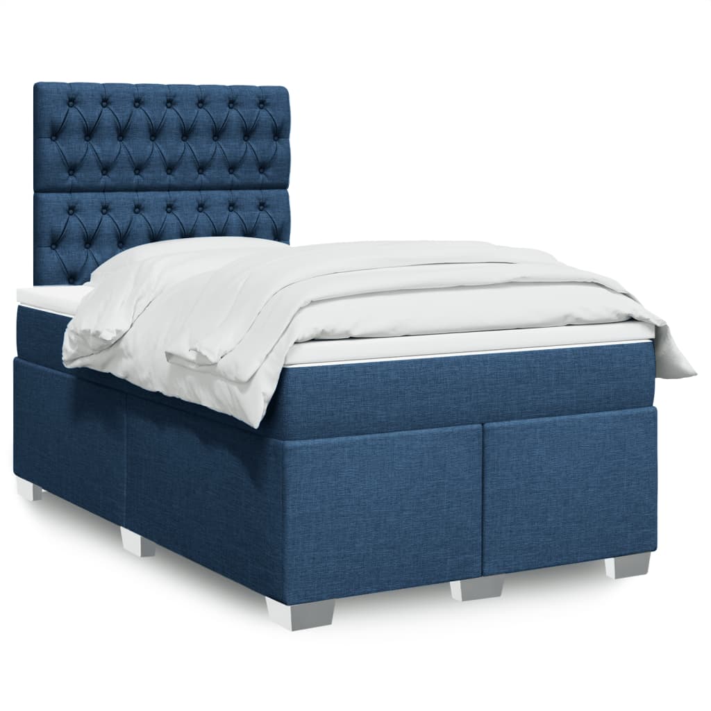 vidaXL Boxspring met matras stof lichtgrijs 90x200 cm