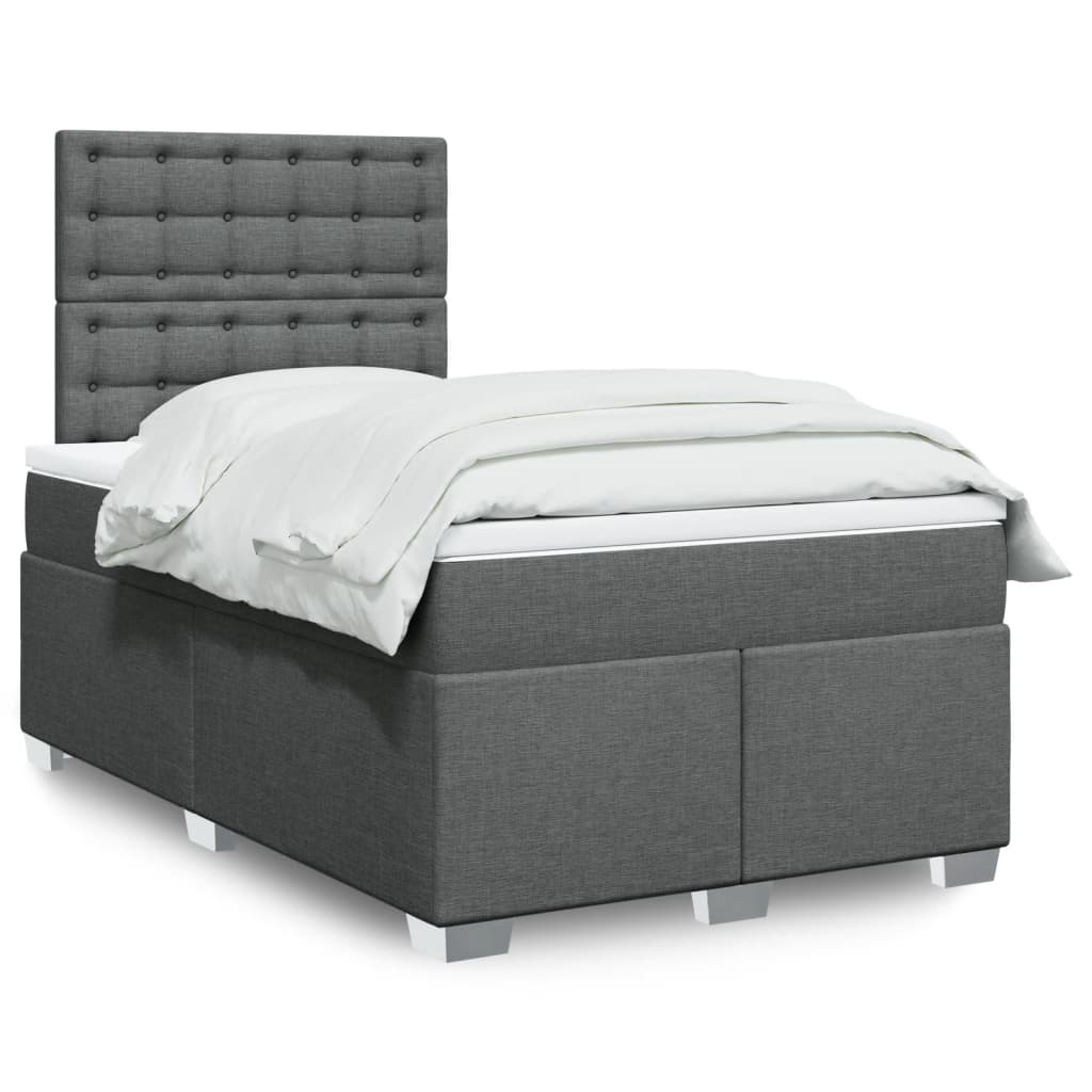 vidaXL Boxspring met matras stof lichtgrijs 90x200 cm