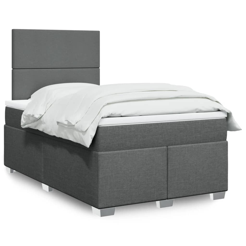 vidaXL Boxspring met matras stof lichtgrijs 90x200 cm