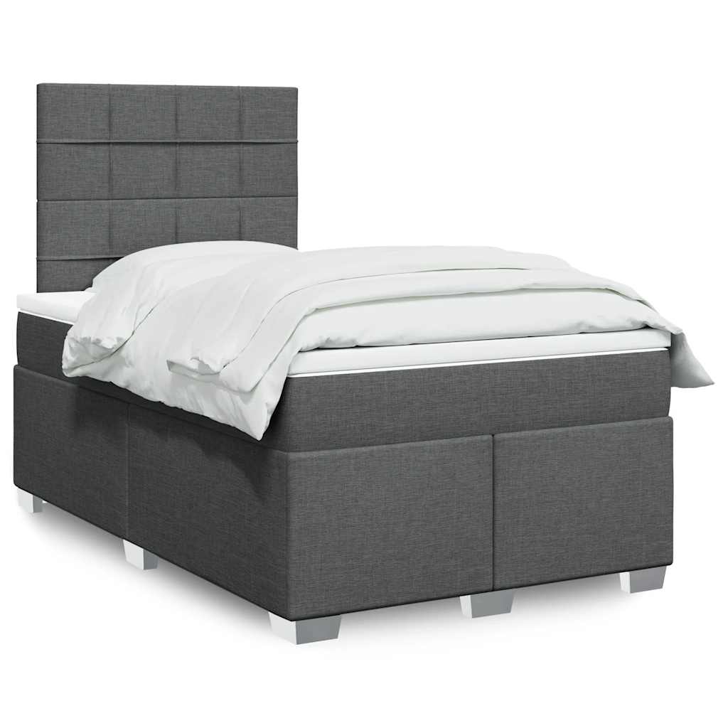 vidaXL Boxspring met matras stof lichtgrijs 90x200 cm