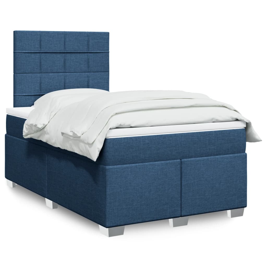 vidaXL Boxspring met matras stof lichtgrijs 90x200 cm