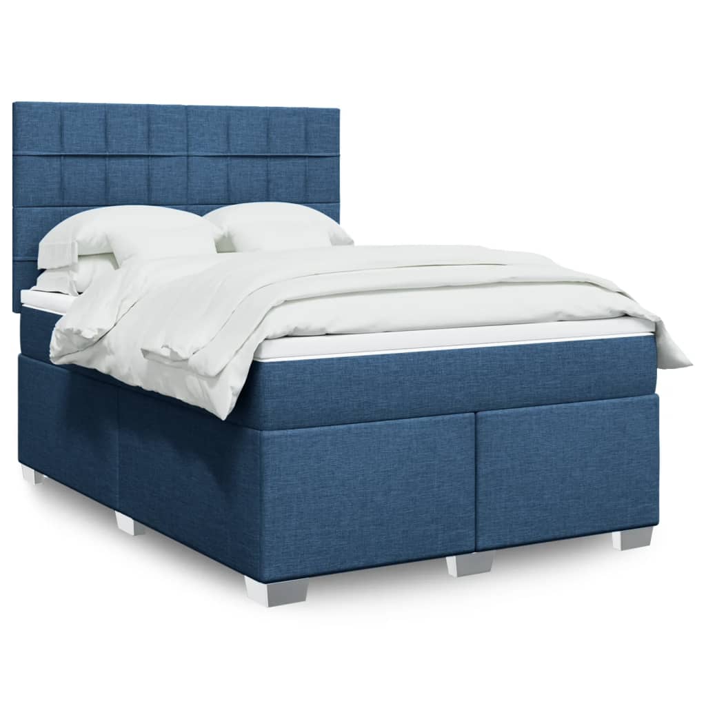 vidaXL Boxspring met matras stof lichtgrijs 90x200 cm