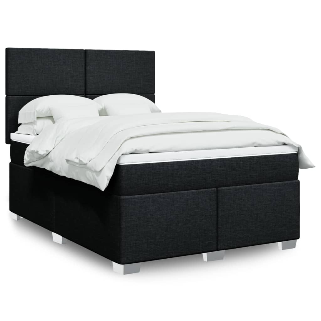 vidaXL Boxspring met matras stof lichtgrijs 90x200 cm