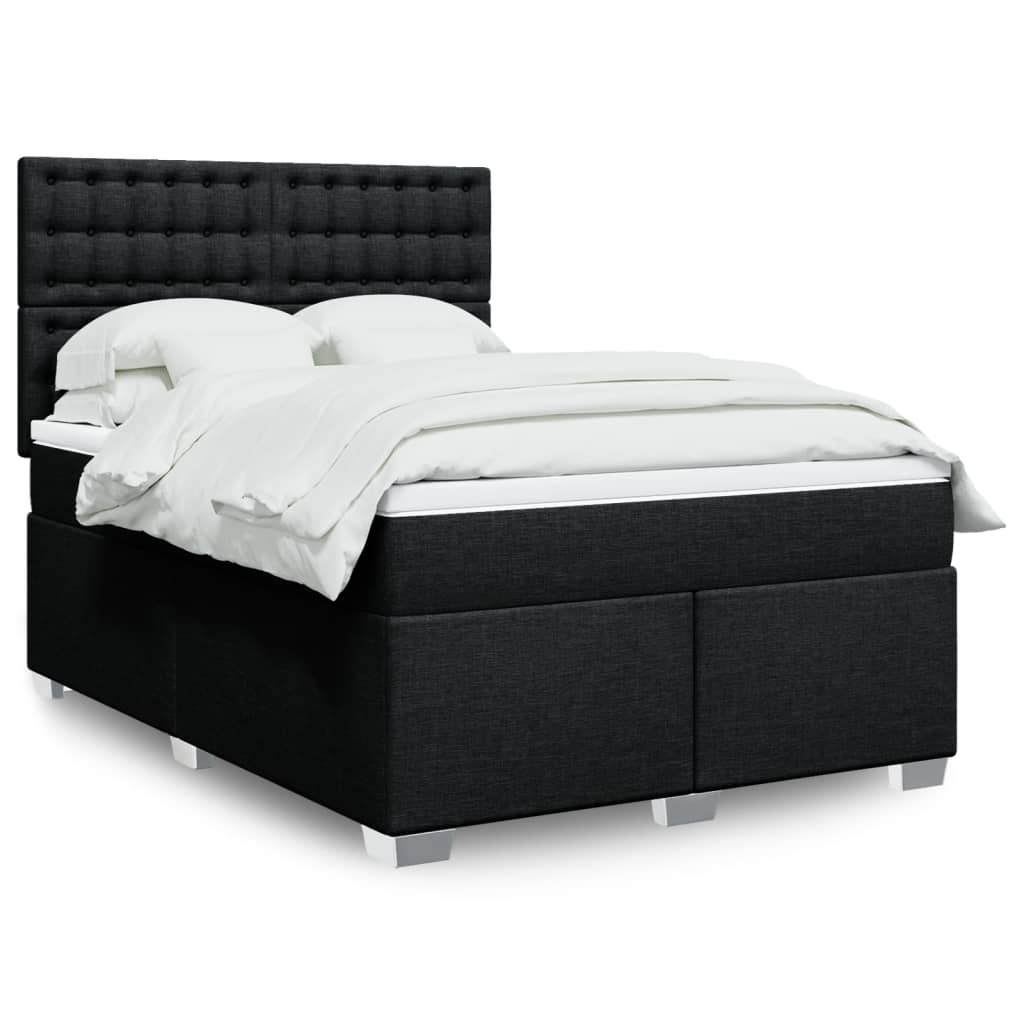 vidaXL Boxspring met matras stof lichtgrijs 90x200 cm