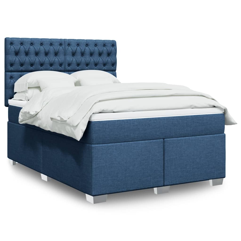 vidaXL Boxspring met matras stof lichtgrijs 90x200 cm