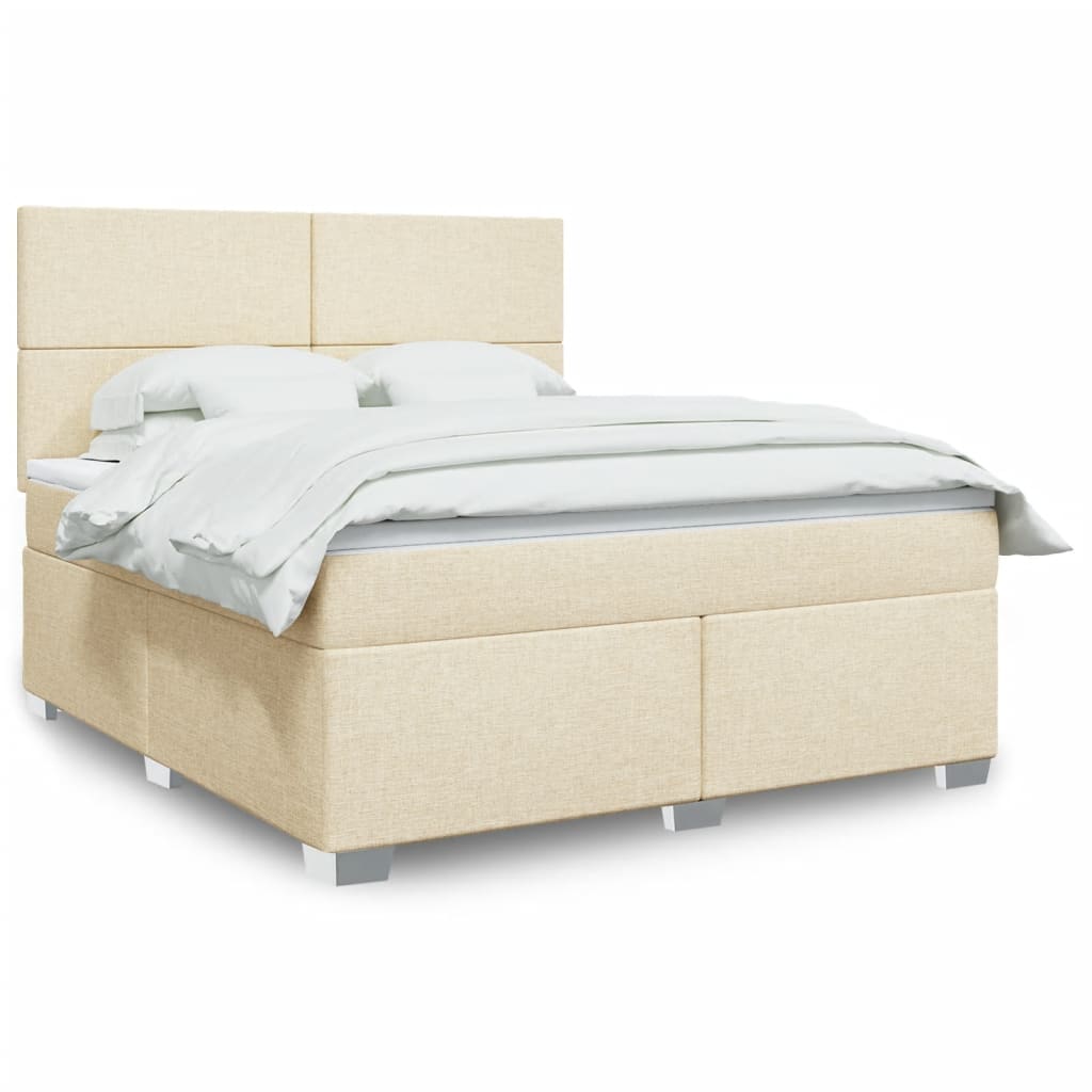 vidaXL Boxspring met matras stof lichtgrijs 90x200 cm